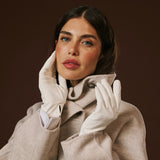 Sofia (white) - Italian lambskin leather gloves with silk lining