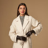 Stella (dark brown) – Sheepskin leather gloves with ultra-warm fleece lining & touchscreen functionality