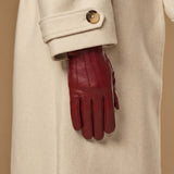Stella (red) – Sheepskin leather gloves with ultra-warm fleece lining & touchscreen functionality