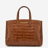 Valentina (cognac) - Italian calf leather women's handbag (with shoulder strap)