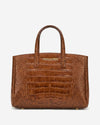 Valentina (cognac) - Italian calf leather women's handbag (with shoulder strap)