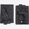 Vincenzo (black) - fingerless Italian driving gloves made of American deerskin leather - Leather Gloves Online - Luxury Leather Gloves - 1