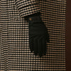 Violetta (black) - Italian tweed women's gloves with touchscreen capability and adjustable snap button
