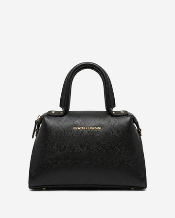 Zita (black) - Italian calf leather women's handbag (with shoulder strap)