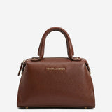 Zita (brown) - Italian calf leather women's handbag (with shoulder strap)