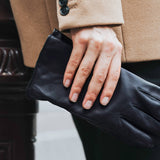 Zoey (black) – Sheepskin leather gloves with warm wool/cashmere lining & touchscreen function