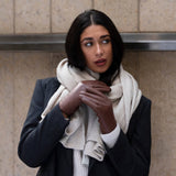 Zoey (brown) – Sheepskin leather gloves with warm wool/cashmere lining & touchscreen function