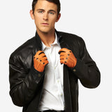 CA0322 (saddle) - Men's Italian Cashmere Lined Deerskin Dress Driving Gloves- Leather Gloves Online - Luxury Leather Gloves - 3