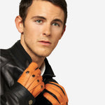 CA0322 (saddle) - Men's Italian Cashmere Lined Deerskin Dress Driving Gloves- Leather Gloves Online - Luxury Leather Gloves - 2