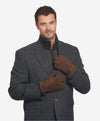 CA0395 (coffee) - Handsewn Italian cashmere lined men's carpincho dress gloves