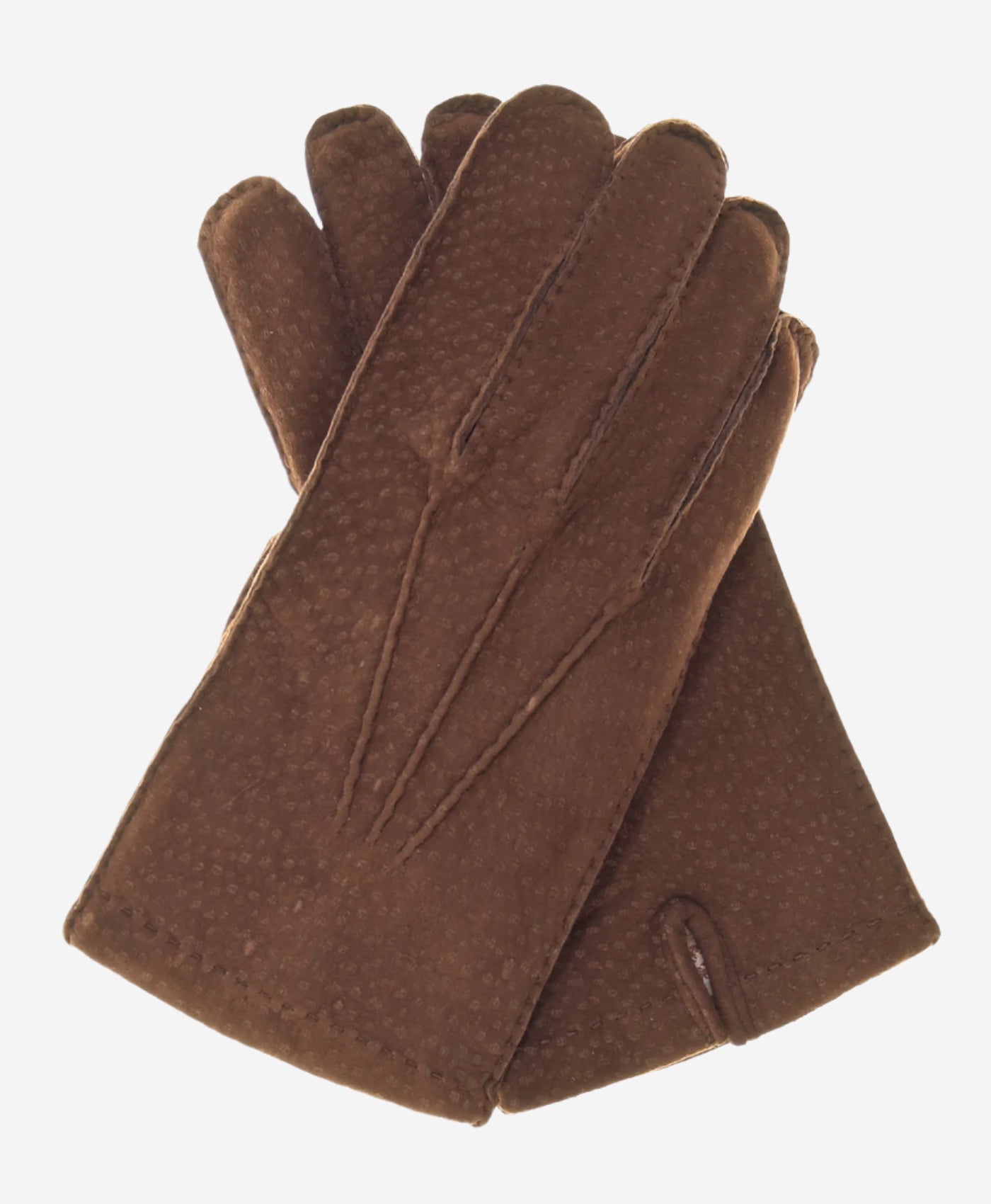 CA0395 (coffee) - Handsewn Italian Cashmere Lined  Men's Carpincho Dress Gloves - Leather Gloves Online - Luxury Leather Gloves - 1