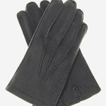 CA0395 (grey) - Handsewn Italian Cashmere Lined  Men's Carpincho Dress Gloves - Leather Gloves Online - Luxury Leather Gloves - 1