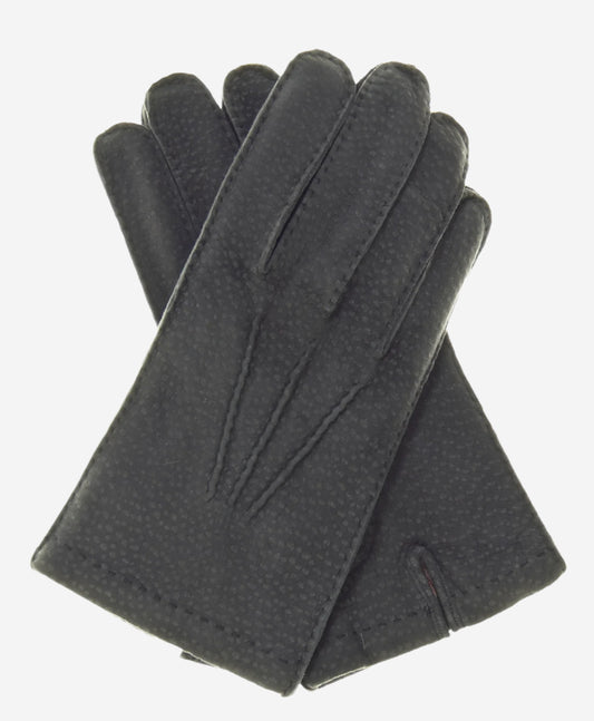 CA0395 (grey) - Handsewn Italian Cashmere Lined  Men's Carpincho Dress Gloves - Leather Gloves Online - Luxury Leather Gloves - 1