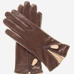 CA0547 (brown) - Women's Lambskin Cashmere Lined Leather Gloves with Zipper - Leather Gloves Online - Luxury Leather Gloves - 2