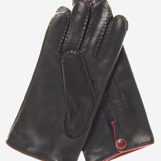 CA3152 (black) - Men's Italian Cashmere Lined Handsewn Dress Gloves - Leather Gloves Online - Luxury Leather Gloves -2