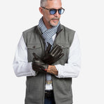 CA3152 (black) - Men's Italian Cashmere Lined Handsewn Dress Gloves - Leather Gloves Online - Luxury Leather Gloves - 3