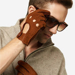 CA3198 (cork) - Handsewn Italian Carpincho Men's Driving Gloves - Leather Gloves Online - Luxury Leather Gloves - 3