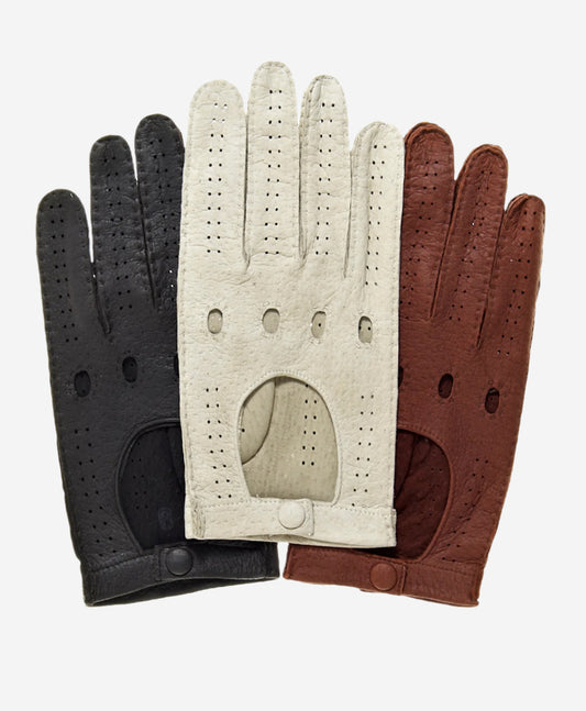 CA3335 (cork) - Handsewn Italian peccary men's driving gloves