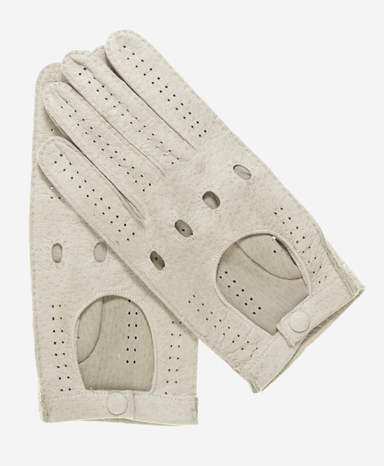 CA3335 (alabaster) - Handsewn Italian peccary men's driving gloves