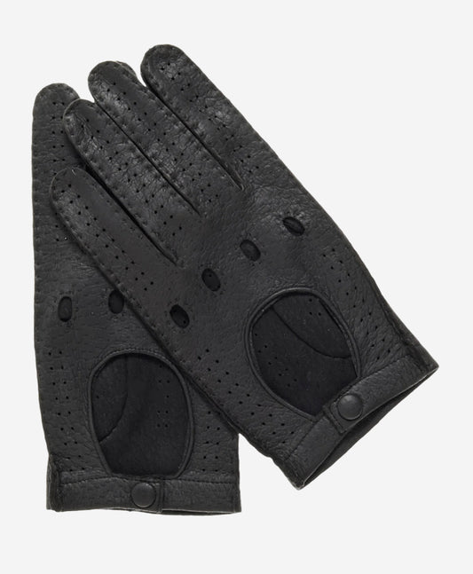 CA3335 (black) - Handsewn Italian Peccary Men's Driving Gloves - Leather Gloves Online - Luxury Leather Gloves - 1