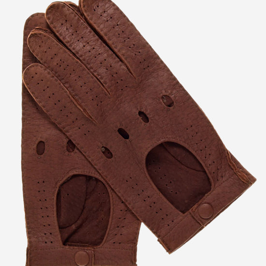 CA3335 (cork) - Handsewn Italian Peccary Men's Driving Gloves - Leather Gloves Online - Luxury Leather Gloves - 1