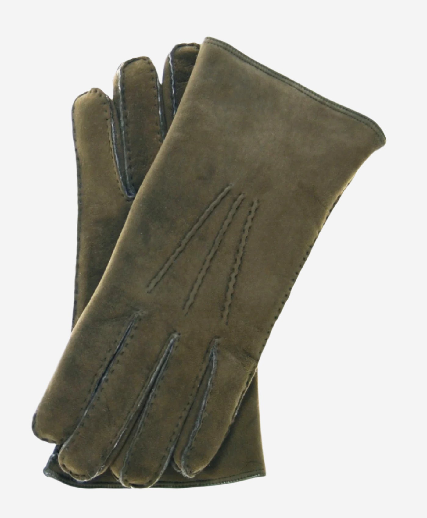 CA3466 (pine) - Men's Italian Handsewn Sueded Lamb Shearling Gloves - Leather Gloves Online - Luxury Leather Gloves - 1