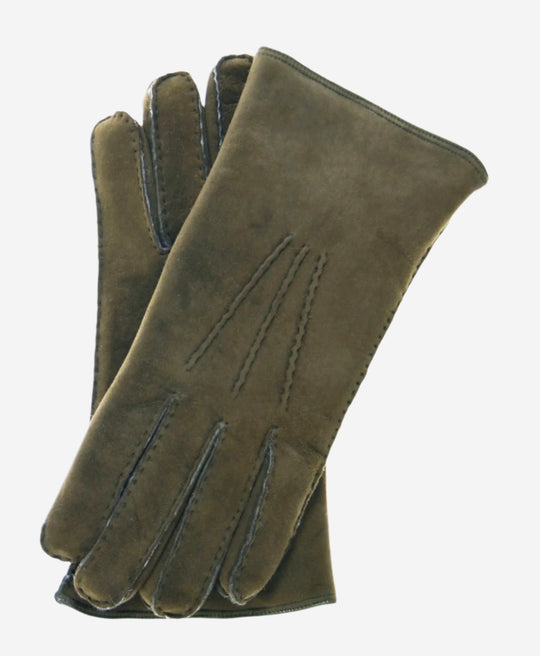 CA3466 (pine) - Men's Italian handsewn sueded lamb shearling gloves