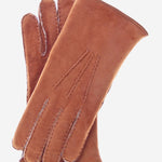 CA3466 (saddle) - Men's Italian Handsewn Sueded Lamb Shearling Gloves - Leather Gloves Online - Luxury Leather Gloves - 1