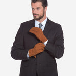 CA3633 (cork) - Handsewn Italian Carpincho Men's Rabbit Fur Lined Dress Gloves - Leather Gloves Online - Luxury Leather Gloves - 4