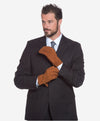CA3633 (cork) - Handsewn Italian Carpincho Men's Rabbit Fur Lined Dress Gloves - Leather Gloves Online - Luxury Leather Gloves - 4