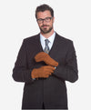 CA3633 (cork) - Handsewn Italian Carpincho Men's Rabbit Fur Lined Dress Gloves - Leather Gloves Online - Luxury Leather Gloves - 6