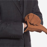 CA3633 (cork) - Handsewn Italian Carpincho Men's Rabbit Fur Lined Dress Gloves - Leather Gloves Online - Luxury Leather Gloves - 7