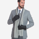 CA3633 (grey) - Handsewn Italian Carpincho Men's Rabbit Fur Lined Dress Gloves - Leather Gloves Online - Luxury Leather Gloves - 6