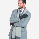 CA3633 (grey) - Handsewn Italian Carpincho Men's Rabbit Fur Lined Dress Gloves - Leather Gloves Online - Luxury Leather Gloves - 7