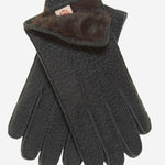 CA3633 (grey) - Handsewn Italian Carpincho Men's Rabbit Fur Lined Dress Gloves - Leather Gloves Online - Luxury Leather Gloves - 1