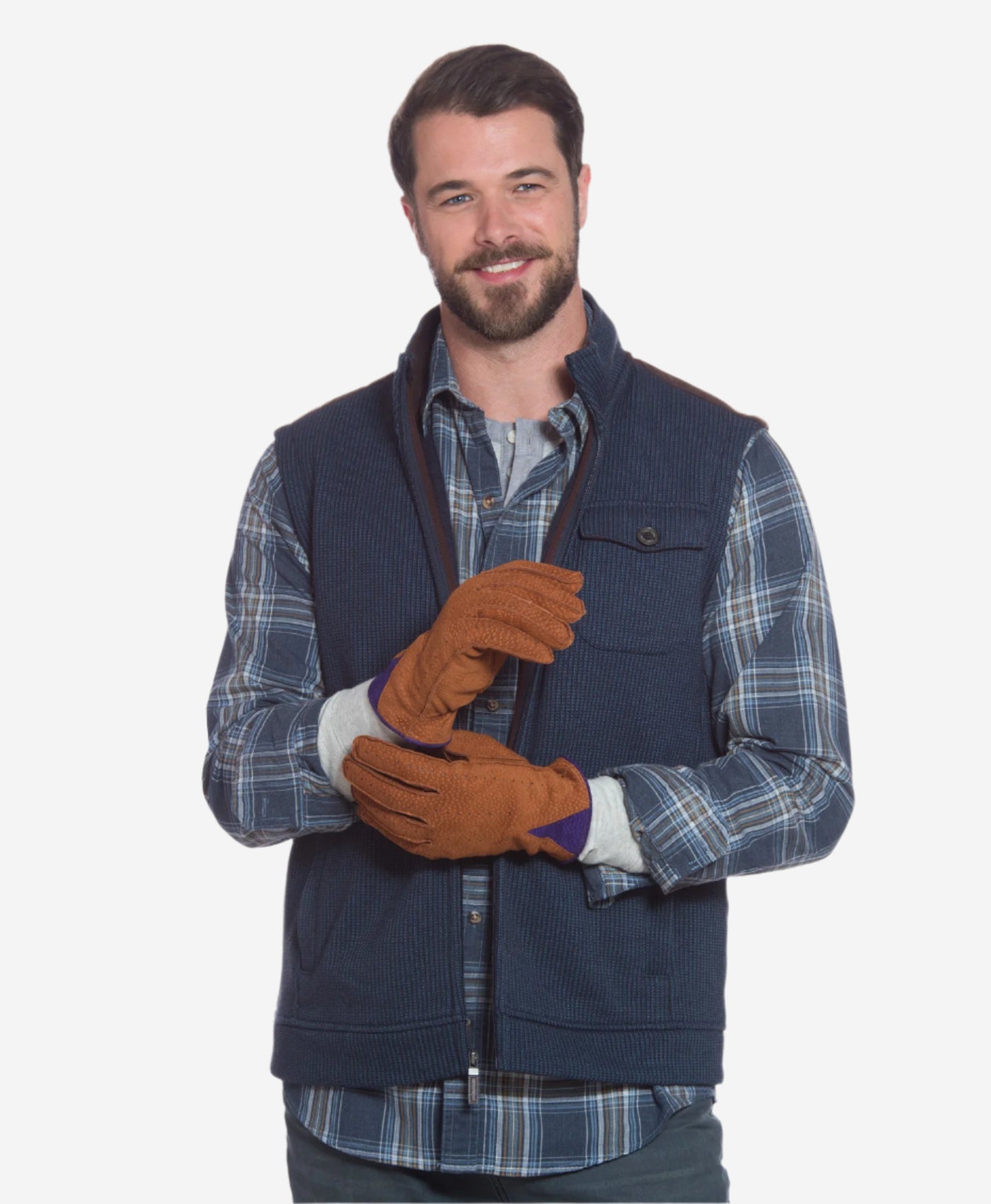 CA3646 (cork) - Men's Italian Carpincho Men's Cashmere Lined Dress Gloves - Leather Gloves Online - Luxury Leather Gloves - 3