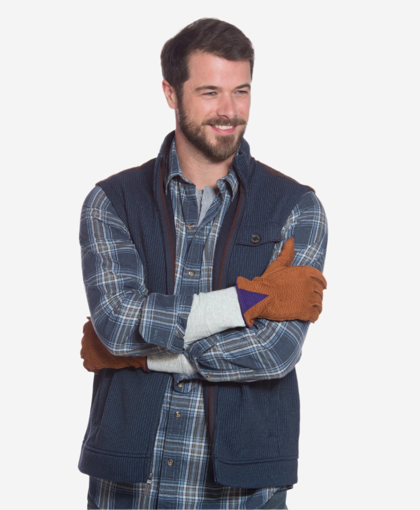 CA3646 (cork) - Men's Italian Carpincho Men's Cashmere Lined Dress Gloves - Leather Gloves Online - Luxury Leather Gloves - 4