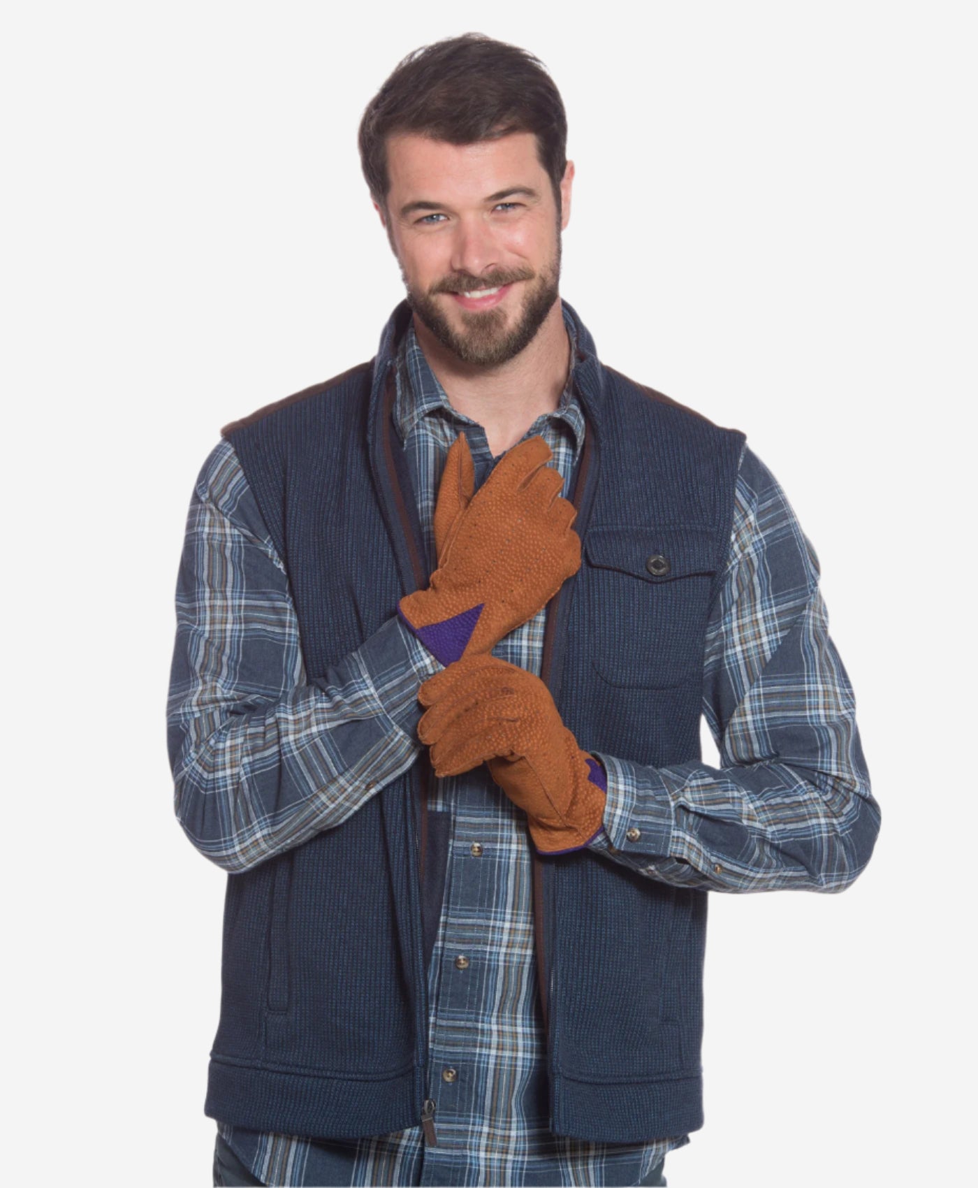 CA3646 (cork) - Men's Italian Carpincho Men's Cashmere Lined Dress Gloves - Leather Gloves Online - Luxury Leather Gloves - 5