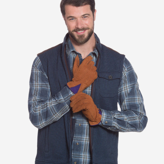 CA3646 (cork) - Men's Italian Carpincho Men's Cashmere Lined Dress Gloves - Leather Gloves Online - Luxury Leather Gloves - 5