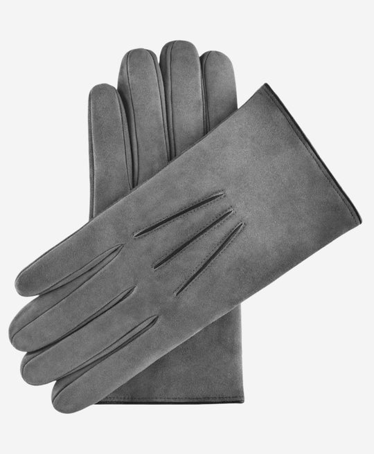 CA3951 (grey) – Men’s Italian suede dress gloves with cashmere lining