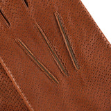 CA3976 (cognac) - Men's Italian Cashmere Lined Leather Gloves With Unique Contrast Points