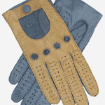 CA4123 (camel/sky) - Women's Two-tone Leather Driving Gloves - Leather Gloves Online - Luxury Leather Gloves - 2