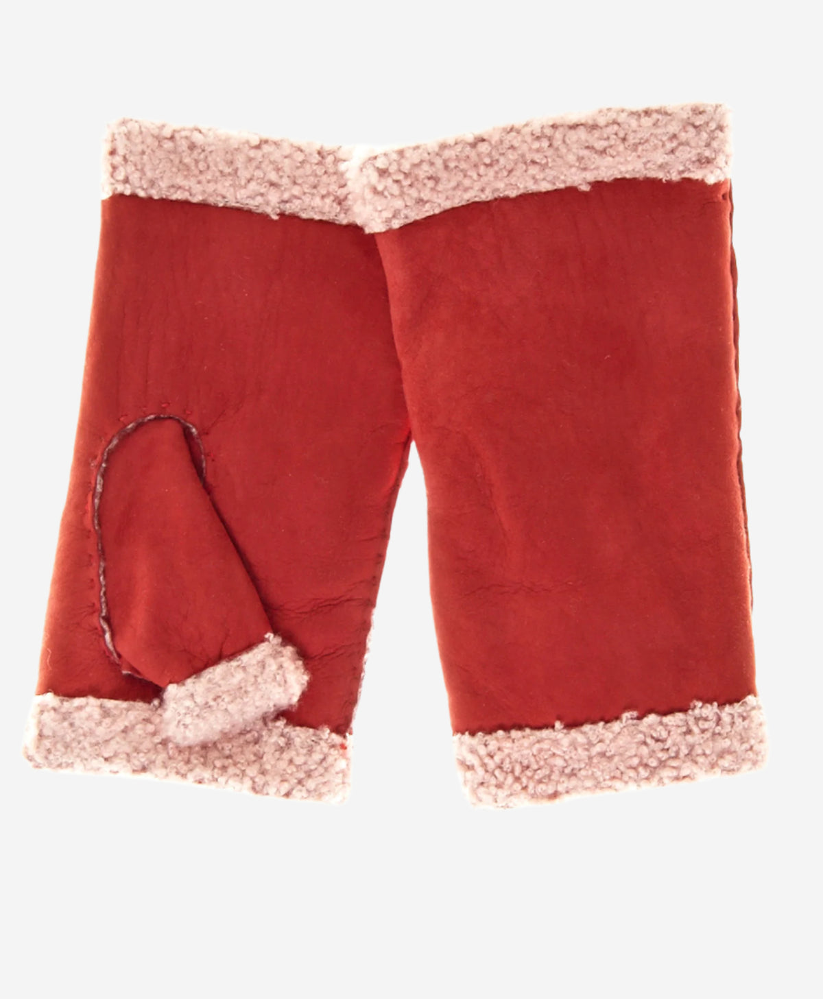 CA4163 (cranberry) - Women's Italian Lamb Shearling Fingerless Gloves - Leather Gloves Online - Luxury Leather Gloves - 2