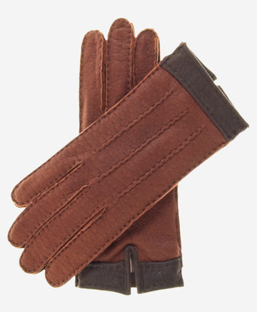 CA4384 (cork) - Women's Italian Cashmere Lined Peccary Gloves - Leather Gloves Online - Luxury Leather Gloves - 1