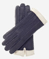 CA4384 (navy) - Women's Italian Cashmere Lined Peccary Gloves - Leather Gloves Online - Luxury Leather Gloves - 1