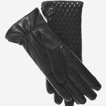 CA4439 (black) - Women's Quilted Leather Gloves With Cashmere Lining - Leather Gloves Online - Luxury Leather Gloves - 1