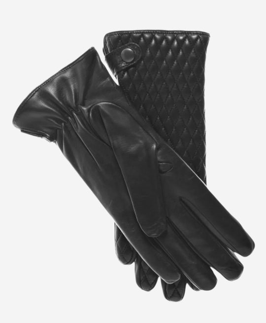 CA4439 (black) – Women’s quilted Italian leather gloves with cashmere lining