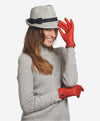 CA4439 (red) - Women’s quilted Italian leather gloves with cashmere lining