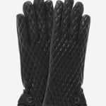 CA4439 (black) - Women's Quilted Leather Gloves With Cashmere Lining - Leather Gloves Online - Luxury Leather Gloves - 2