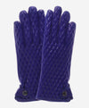 CA4439 (blue) - Women's Quilted Leather Gloves With Cashmere Lining - Leather Gloves Online - Luxury Leather Gloves - 1